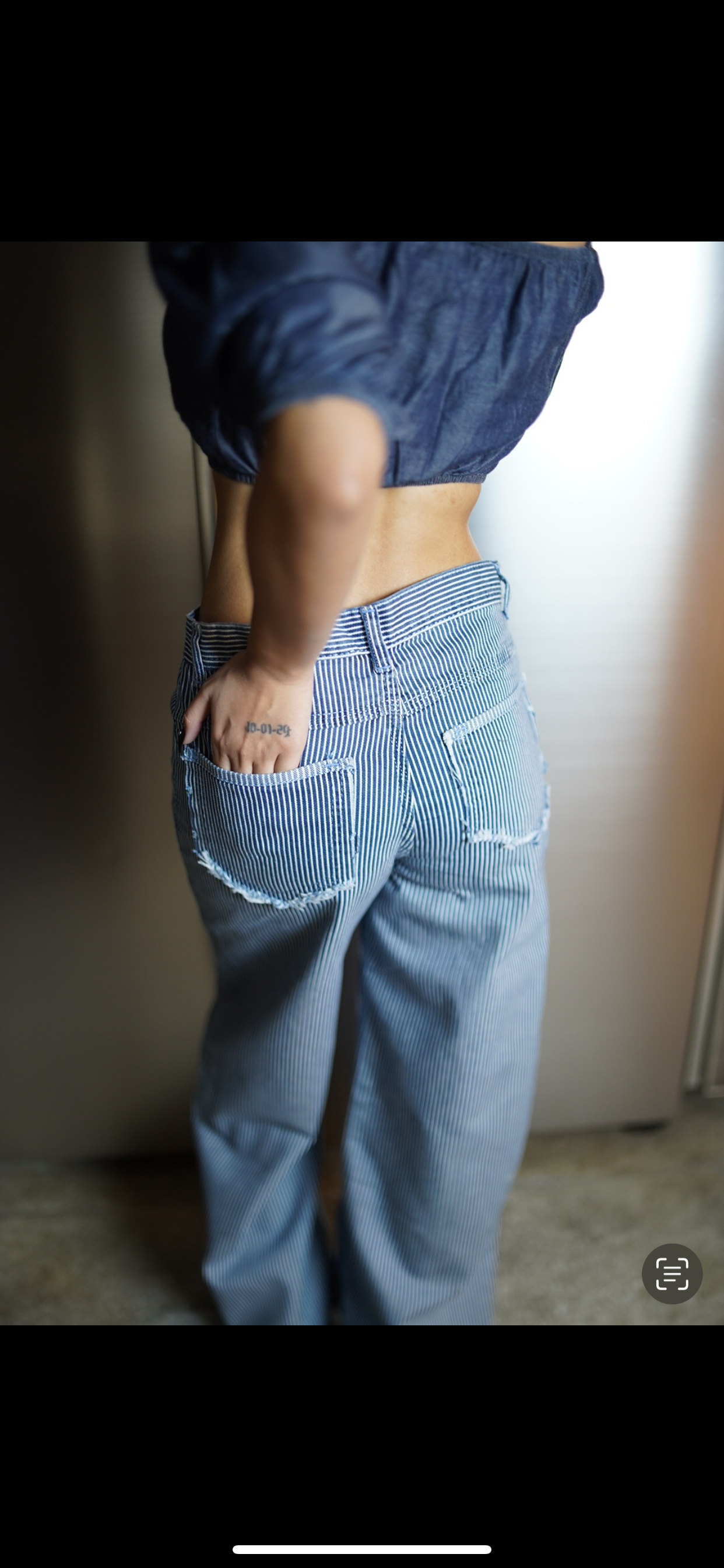 Pinstripe Wide Leg Jeans