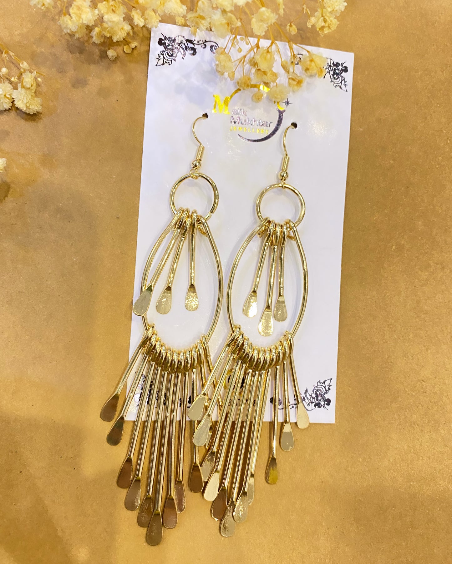 Gold Dangle Drop Earrings