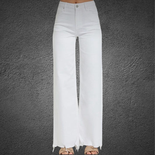 White Hight Waisted Straight Jeans