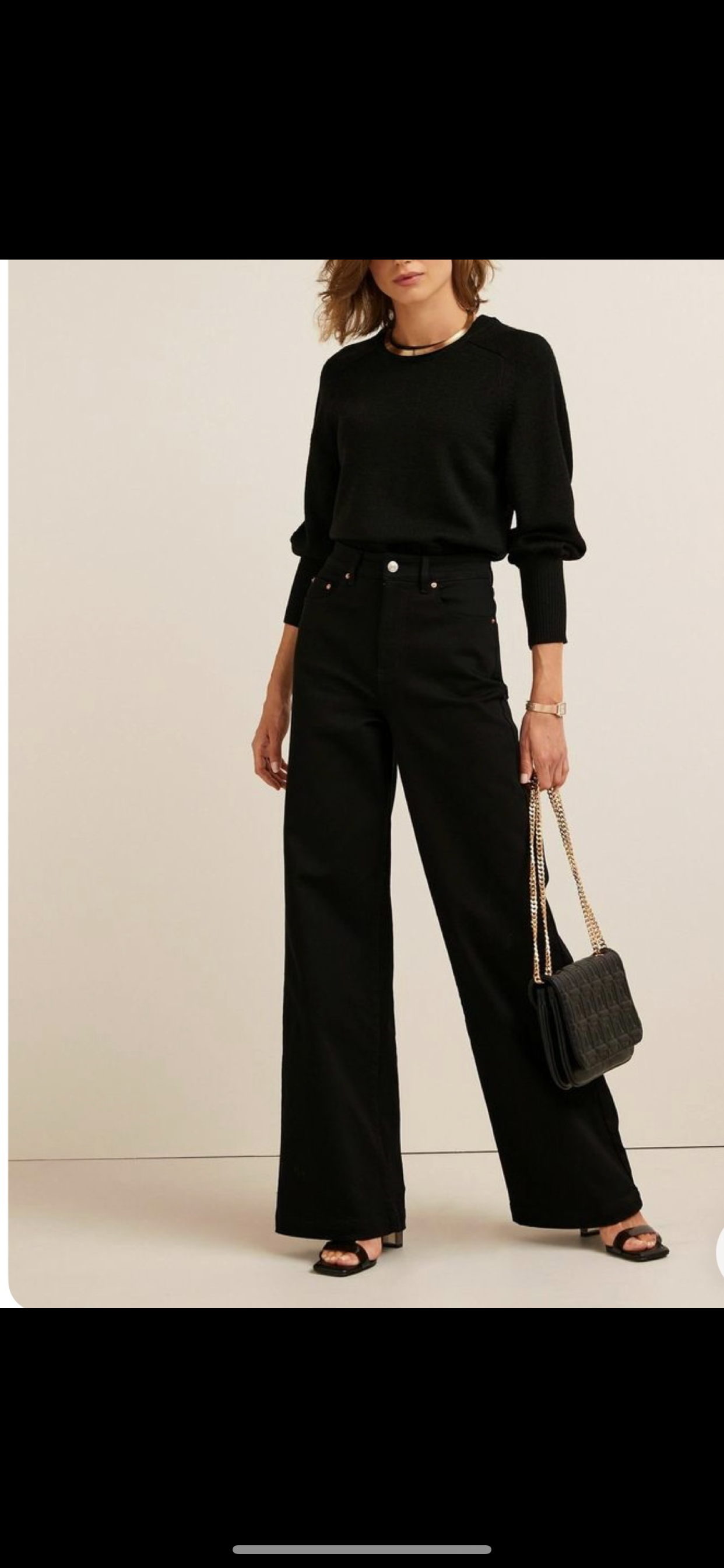 Pure Black Wide leg Jeans