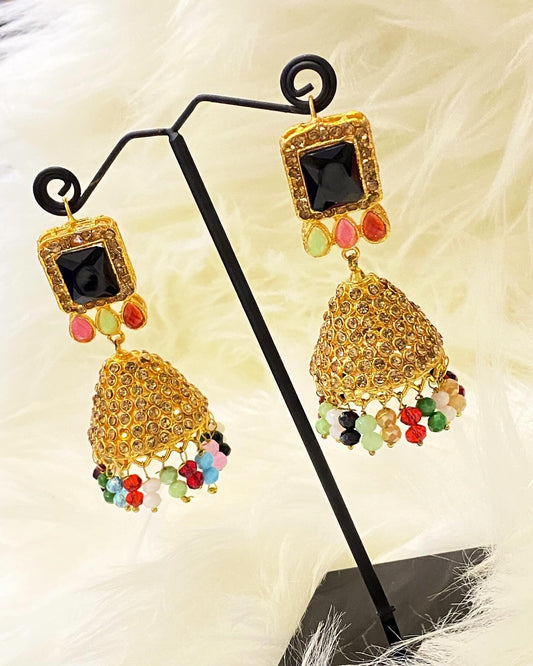 Golden glamour jhumka