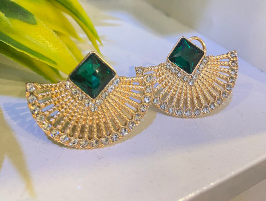 Green Sparklers Earrings -A027