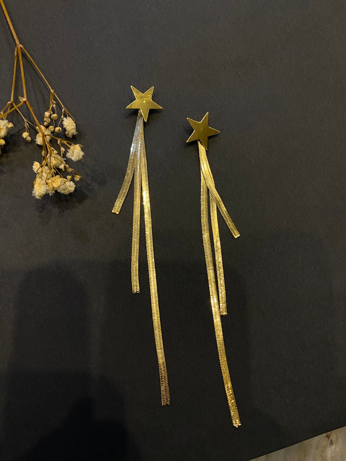 Swing Earrings Star Long Chain -A017