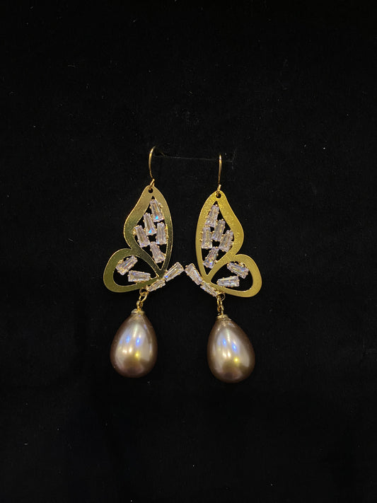 Butterfly Drop Earrings-A012