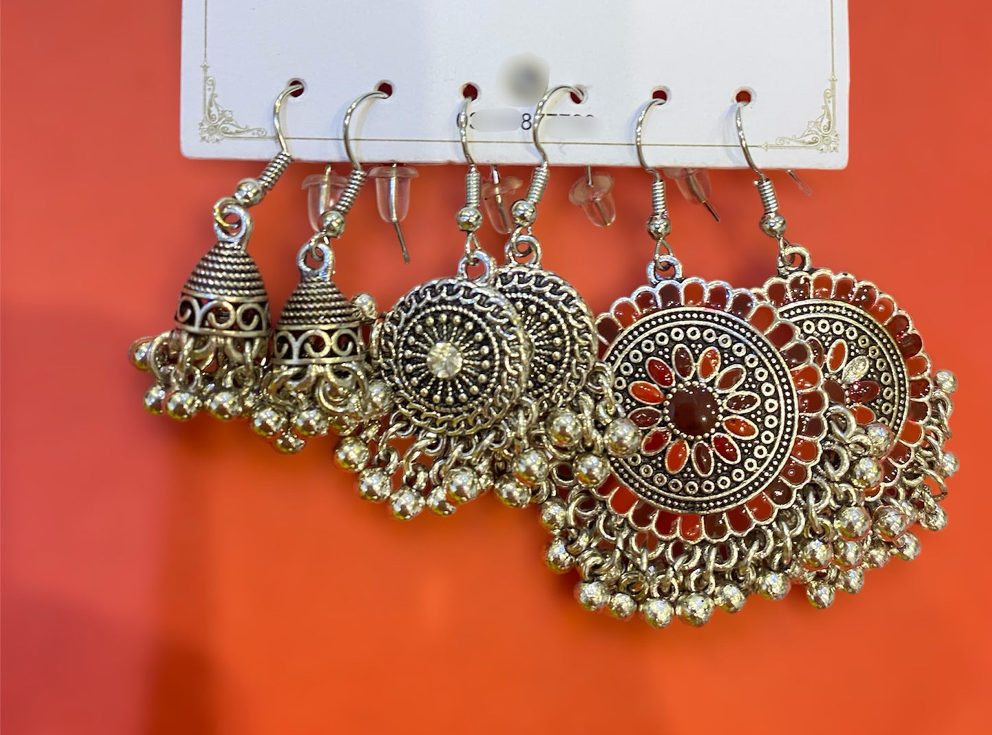 Ethnic Silver Oxidised Earrings Pack -A020